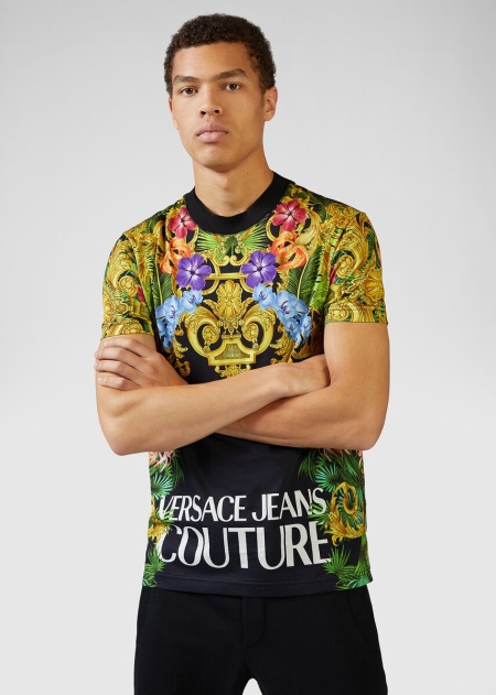 Versace Tropical Baroque Print T-shirt Herr - 108236OIZ